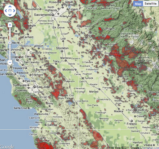 Interactive Map A History Of Wildfires In California Gisetc