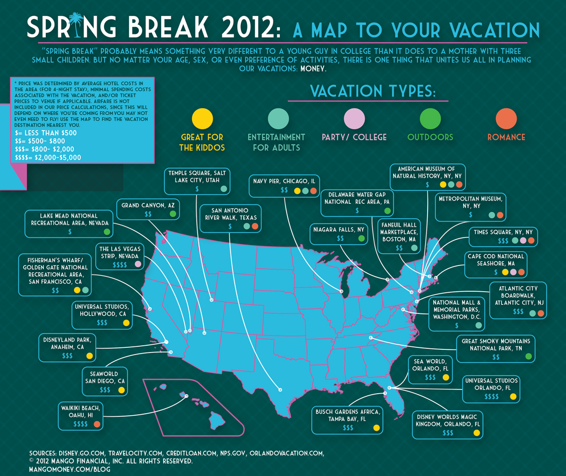 Spring Break 2013 Map Your Vacation Gisetc